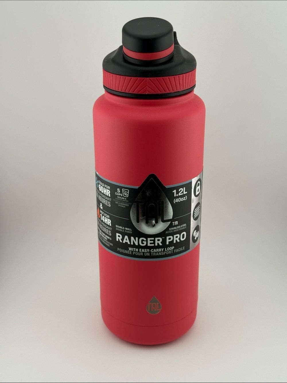 Tal Ranger Pro 1.2L Red Insulated Water Bottle